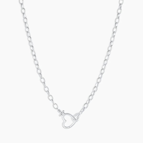 Parker Heart Necklace Silver