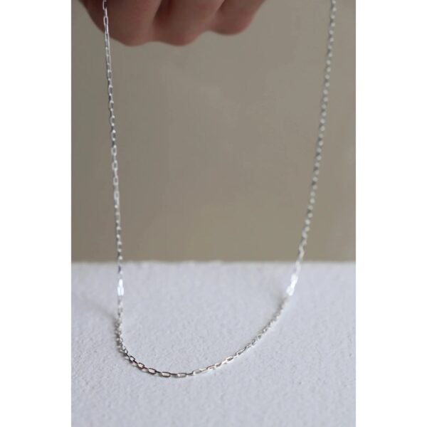 Silver Mini Paperclip Chain 18-20in